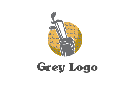 golf ball and stick sports logo