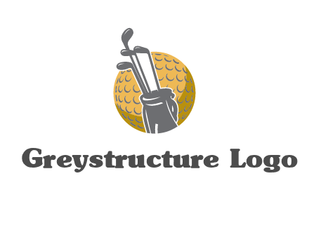 golf ball and stick sports logo
