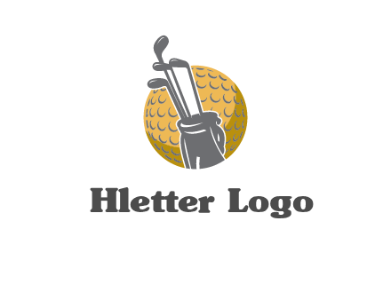golf ball and stick sports logo