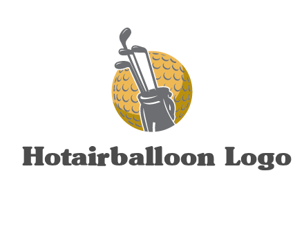 golf ball and stick sports logo