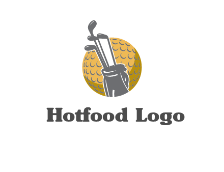 golf ball and stick sports logo