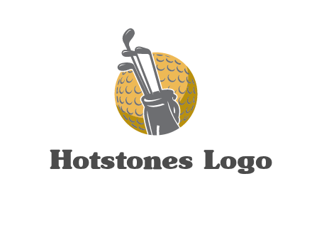 golf ball and stick sports logo