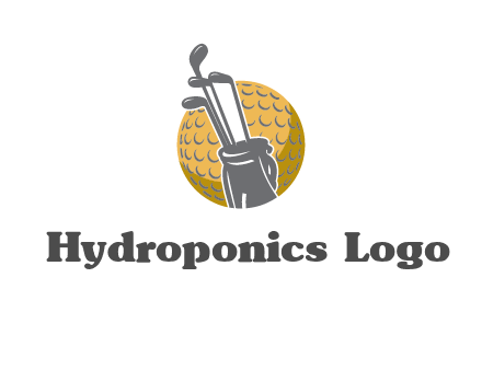golf ball and stick sports logo