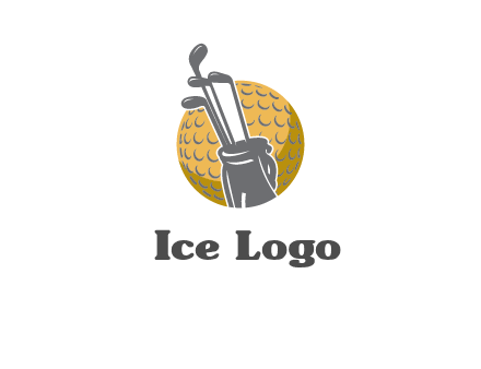 golf ball and stick sports logo