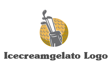 golf ball and stick sports logo