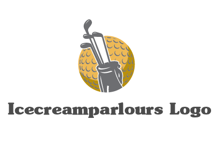 golf ball and stick sports logo
