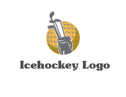 golf ball and stick sports logo