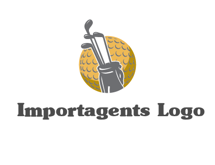 golf ball and stick sports logo