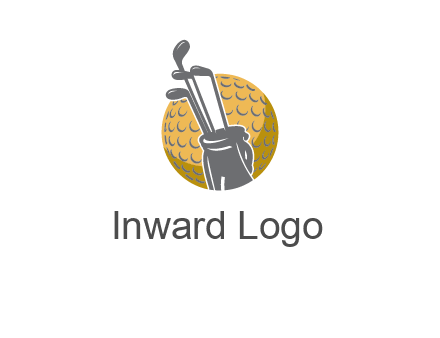 golf ball and stick sports logo