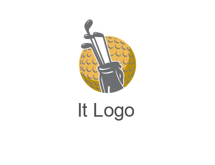 golf ball and stick sports logo