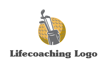 golf ball and stick sports logo