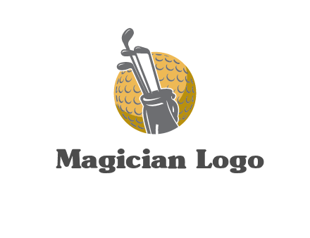 golf ball and stick sports logo