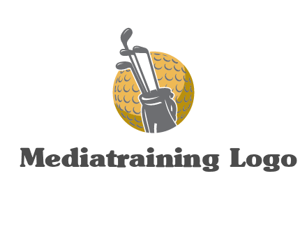 golf ball and stick sports logo
