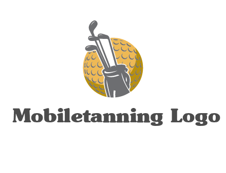 golf ball and stick sports logo