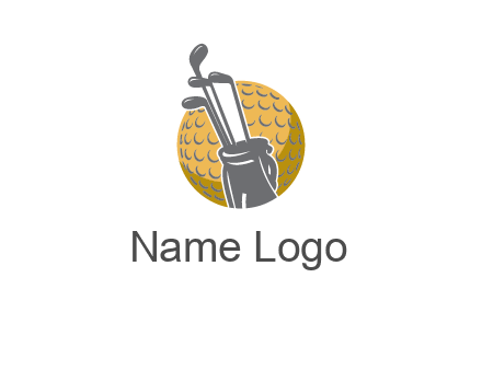 golf ball and stick sports logo