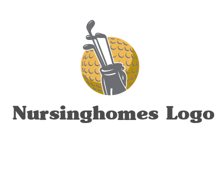 golf ball and stick sports logo