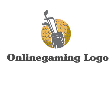 golf ball and stick sports logo
