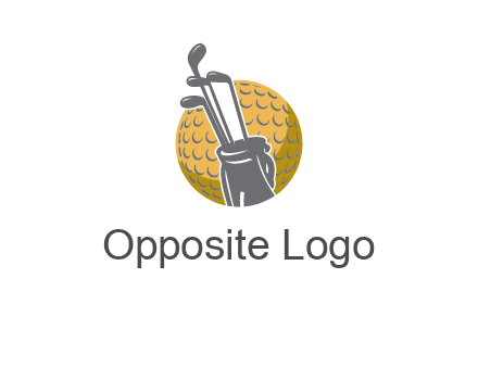 golf ball and stick sports logo