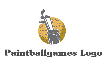 golf ball and stick sports logo