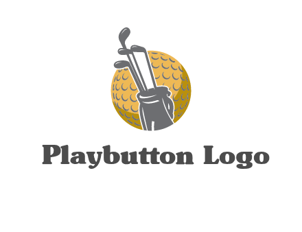 golf ball and stick sports logo