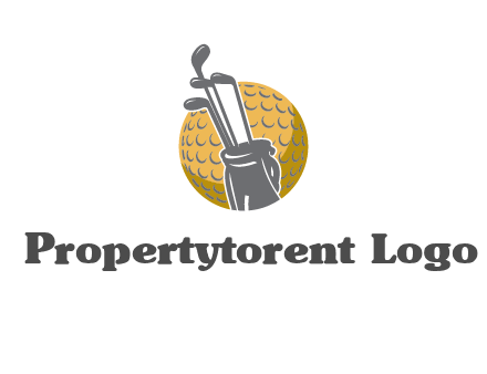 golf ball and stick sports logo