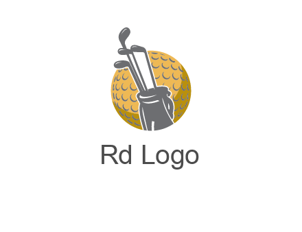golf ball and stick sports logo