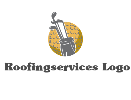 golf ball and stick sports logo