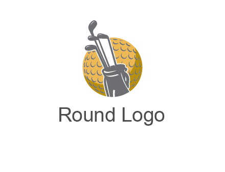 golf ball and stick sports logo