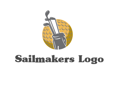 golf ball and stick sports logo
