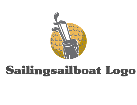 golf ball and stick sports logo
