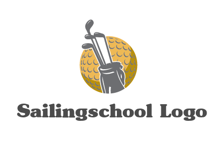 golf ball and stick sports logo