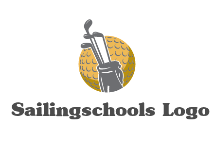 golf ball and stick sports logo