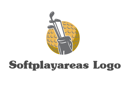 golf ball and stick sports logo