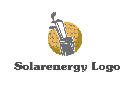 golf ball and stick sports logo