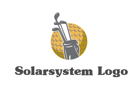 golf ball and stick sports logo