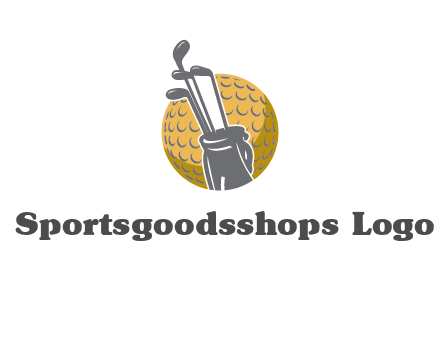golf ball and stick sports logo