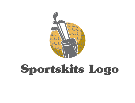 golf ball and stick sports logo