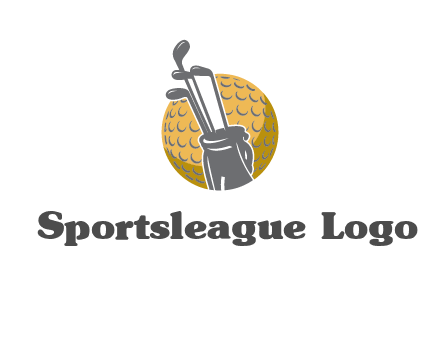 golf ball and stick sports logo