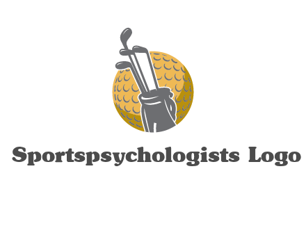 golf ball and stick sports logo