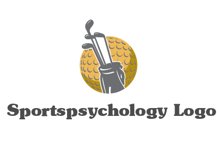 golf ball and stick sports logo