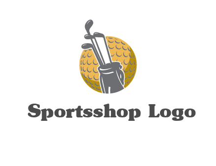 golf ball and stick sports logo