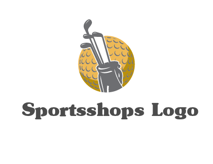 golf ball and stick sports logo
