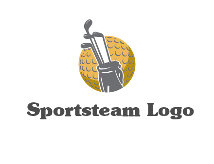golf ball and stick sports logo