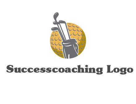 golf ball and stick sports logo