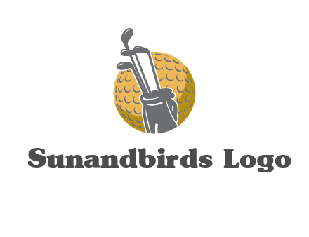 golf ball and stick sports logo