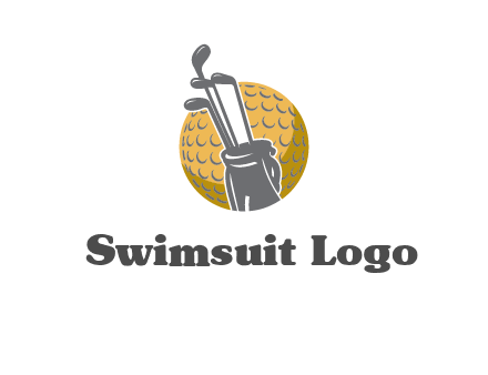 golf ball and stick sports logo