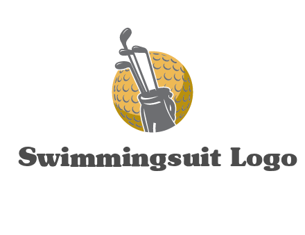 golf ball and stick sports logo