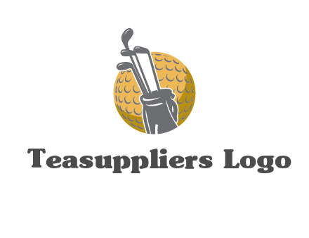 golf ball and stick sports logo