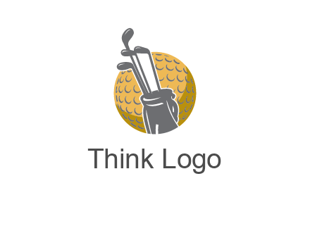 golf ball and stick sports logo