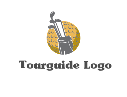 golf ball and stick sports logo